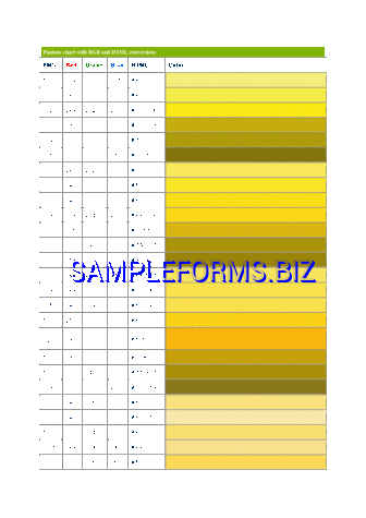 PMS Chart With RGB HTML Conversions pdf free
